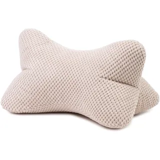 Gözze - Lesekissen Sven, Nackenkissen in genoppter Optik, Lese- und Relaxkissen für Nacken und Rücken, 40 x 25 cm - Creme
