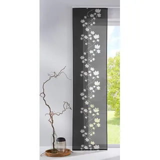 Gardinenbox Flächenvorhang Schiebegardine Klettband 60 x 245 cm Schwarz 1 St.