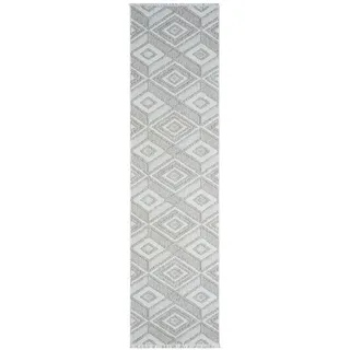 Carpet City Teppich »LINDO 8875« rechteckig 11 mm Höhe Kurzflor, Hochtief-Muster/ 3D-Effekt, Fransen, Boho-Stil, Wohnzimmer, beige