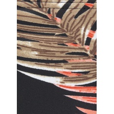 Bild von Bügel-Bikini, mit plakativem Blätter-Print, schwarz