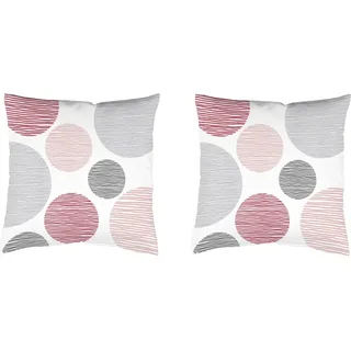 Dekokissen HOME WOHNIDEEN "BORDEN" Gr. 1, rosa (rosa, bedruckt), B:40cm L:40cm, Polyester, Dekokissen_Sitzkissen_Kissenhüllen, Dekokissen, Kissenhülle mit Füllung, 2 Stück