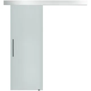 HOMCOM Glasschiebetür Schiebetür Tür Zimmertür mit Griffstange einseitig satiniert 90 x 205 cm