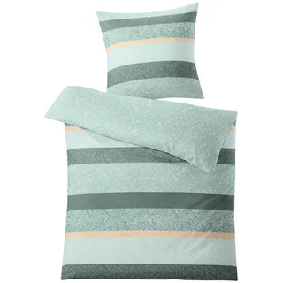 KLEINE WOLKE Gwen Gestreift Salbeigrün 135 x 200 cm + 2 x 80 x 80 cm