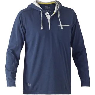 Bisley Workwear UKBK6220_BPCT T Flex & Move Kapuzenpullover, langärmelig, Baumwolle, Gr. L, Blau