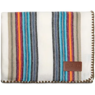 QISU Alpaka-Wolldecke | groß, schön, warm, bunt | 215,9 x 165,1 cm | ultraweich, hypoallergen und atmungsaktiv | Nicht juckender oder kratziger Stoff (weiß blau variiert)