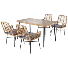 Bild Garten-Essgruppe, (5 tlg.), 1 Tisch, 4 Stühle, beige