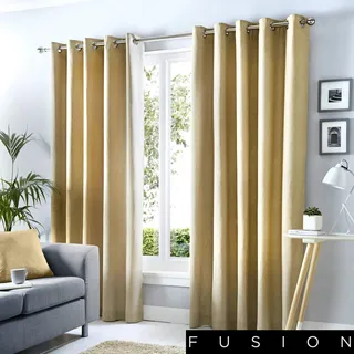 Fusion Sorbonne 100% Baumwolle Eyelet gefüttert Vorhänge, natur, 46x90" (117 x 229 cm)