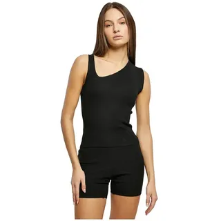 Urban Classics Asymmetric ärmelloses T-shirt - Black - XS