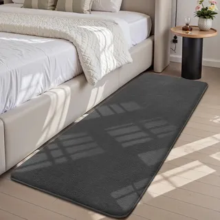 Sour Lemon Teppich Wohnzimmer Anthrazit Teppich Schlafzimmer 80x300 cm Kurzflor Waschbar rutschfest Flauschig Teppiche Gegend Läufer Teppiche Carpet für Jugendzimmer Kinderzimmer