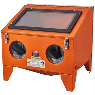 Vevor 40-Gallonen-Sandstrahlkabine, 40–120 PSI tragbare Tisch-Sandstrahlkabine, robuster Sandstrahler aus Stahl mit Strahlpistole und 4 Keramikdüsen für die Entfernung von Farbe, Flecken und Rost