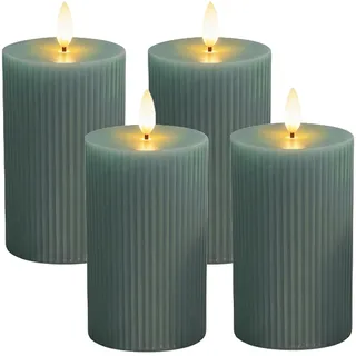 Relaxdays LED Kerzen 4 St. Khaki