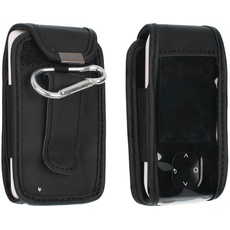 caseroxx Ledertasche mit Gürtelclip kompatibel mit Dexcom G7 aus Echtleder, Tasche mit Gürtelclip und Sichtfenster in schwarz