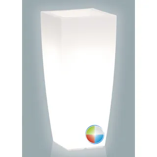 BLUMENTOPF RGB LED BATTERIE ECKIG KUNSTSTOFF ITALY 33x33 CM H70