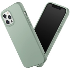 RhinoShield Case kompatibel mit [iPhone 12 Pro Max] | SolidSuit - Stoßdämpfende & schlanke Schutzhülle mit Premium Finish - 3.5 Meter Fallschutz - Austauschbare Kamera-Ringe - Salbeigrün