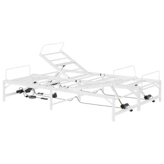 vidaXL Elektrisch verstellbares Bettgestell Weiß 120 x 200 cm Stahl - Weiß