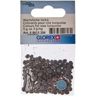 GLOREX 6 8613 206 - Wachsfarbe türkis, in Pastillenform, 5 g, hochkonzentrierte Qualität, zum Färben von Kerzenwachs und Kerzengel bei der Kerzenherstellung