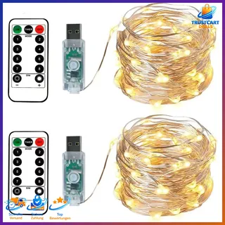 bxroiu LED Lichterkette 10 m Warmweiß