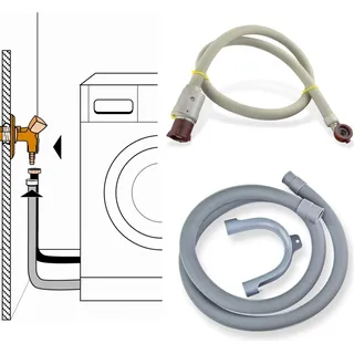 Anschluss-Set Aqua-Stop Zu- und Ablaufschlauch 2 m Waschmaschine