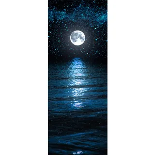 Türtapete selbstklebend TürPoster 3D Bewirken Fototapete Türfolie Poster Tapete Abnehmbar Wandtapete für Wohnzimmer Küche Schlafzimmer 77X200cm (Mond und Sterne)