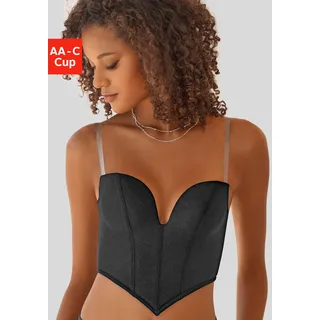 Vivance Corsage mit Push-up-Kissen und austauschbaren Trägern, sexy Dessous, schwarz