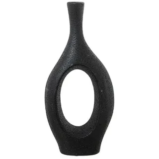 DRW Bodenvase mit Keramiköffnung in Schwarz, 33 x 15 x 6 cm