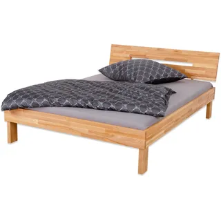 Bubema Marco – Massivholzbett aus Kernbuche mit Kopfteil, natur geölt - 90x200