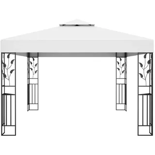 vidaXL Pavillon mit Doppeldach 3 x 4 m inkl. 4 Seitenteile Weiß