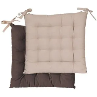 Unyqoos® Wendbares Sitzkissen 40 x 40 cm – Stuhlkissen aus Baumwolle, 5 cm Dicke, Taupe/Anthrazit