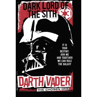 KOMAR Wandbild Star Wars Darth Vader The Chosen One 50 cm x 70 cm Rot