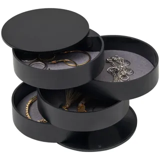 Yamazaki 4069 TOWER 4~Tiered Accessory Box, black, ABS Resin, 10 x 10 x 10 cm