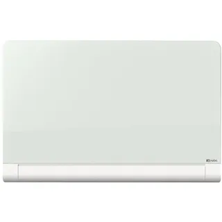 Nobo Glas Magnet-Whiteboard mit kaschiertem Stiftehalter, 1260 x 710 mm, InvisaMount Befestigungssystem, Impression Pro, Brillantweiß, 1905192