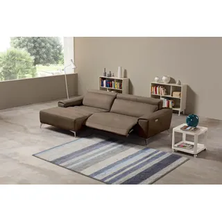 Egoitaliano Ecksofa "Suzette, Designsofa mit hohem Sitzkomfort", mit Recamiere, inkl. 1 elektronischen Relaxfunktion, L-Form, mud