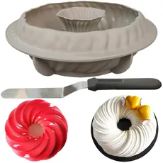 Spirale Form Kuchenbackform Spirale Kuchenform Silikon Backform Spirale Silikonformen Backen 22cm für Kuchen, Mousse, Brot