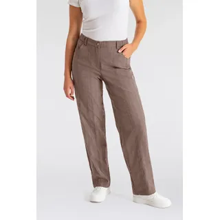 Stretch-Hose KJBRAND "Babsie", Damen, Gr. 25, K-Gr, taupe gestreift, Web, Obermaterial: 47% Baumwolle, 45% Polyester, 6% Viskose, 2% Elasthan, regular fit lang, Hosen Stretch-Hose, mit Taschen
