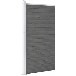 vidaXL Zaunelement Gartenzaun Sichtschutzzaun Lamellenzaun Windschutz Zaun Windschutzzaun Terrasse Stecksystem Lärmschutz WPC 95x186cm Grau