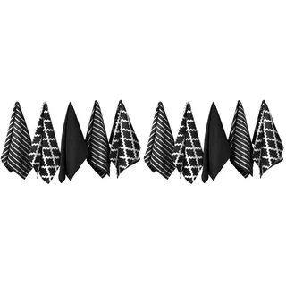 Penguin Home Premium Geschirrtuch aus 100% Reiner Baumwolle für die Küche, Set mit 5 Küchentüchern, weiche und langlebige Küchentücher, Handtuch-Set, maschinenwaschbar, 65 x 45 cm, Farbe – Schwarz