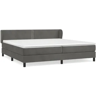 vidaXL Boxspringbett mit Matratze Dunkelgrau 200x200 cm Samt - Grau