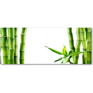 Tulup® Küchenrückwand Spritzschutz aus Glas -125x50 -Spritzschutz auf gehärtetes Glas Deko Blumen & Pflanzen Bambus - Grün