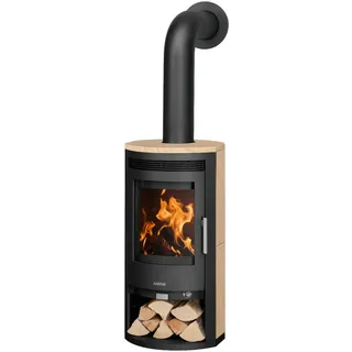 Justus | Kaminofen | Baltrum D 2.0 | 5,5 kW | Stahl Schwarz, Sandstein
