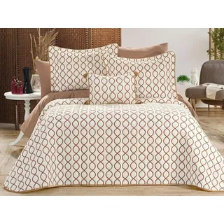 L'Essentiel Linge de Maison, Brillance - Cream, Gold, Doppelbett-Tagesdecken-Set, Creme, 100 % SAMT, 250 x 250 cm - Creme, Gold