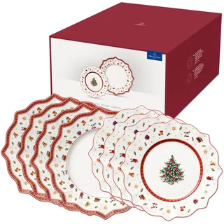 Villeroy & Boch Teller-Set Toy's Delight rund rot/weiß 8er Set