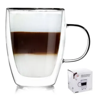 ORION Teeglas Kaffeeglas Doppelwandiges Doppelwandige Gläser Thermoglas für KAFFEE Latte Cappuccino Tee 300 ml