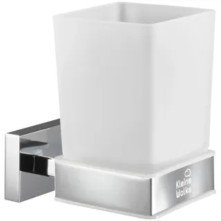 KLEINE WOLKE Zahnputzbecher »Meo« Glas/Edelstahl, silberfarben