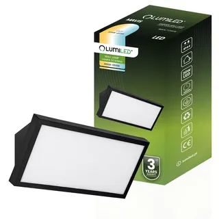 LUMILED Außenwandleuchte 20W Modern 230V 3000 K-6500 K warmweiß neutralweiß kaltweiß Wandlampe Außenlampe Wandleuchte IP44 spritzwasserdicht Außen - Schwarz
