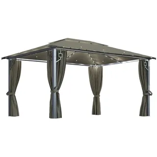 vidaXL Gartenpavillon 4 x 3 m inkl. 4 Seitenteile Taupe