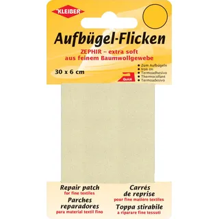 KLEIBER Zephir-Aufbügel-Flicken 300 x 60 mm creme - Bunt