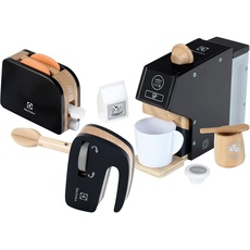 Theo Klein 7404 Electrolux Küchen-Set, Holz | Hochwertiges Kinder-Küchsenset bestehend aus Kaffeemaschine, Mixer und Toaster | Zubehör für Spiel-Küchen | Spielzeug für Kinder ab 3 Jahren