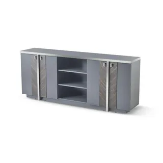 Sideboard Aktenschrank Modern Design Rechteckig Form Grau Einfarbig Stil - Grau