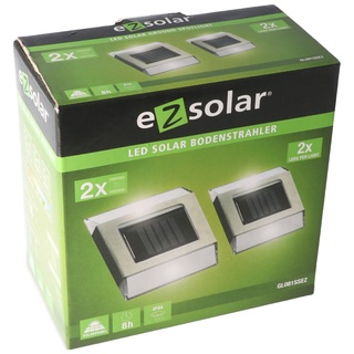 LED Solar Bodenleuchte mit 2 weissen LED max. 12 Lumen, Leuchtdauer max. 8 Stunden