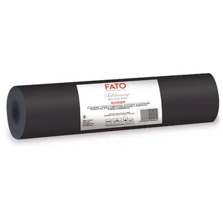 Fato - Tischläufer, Textileffekt, Größe 0,4x24 m, vorgeschnitten alle 1,20 m, Packung mit 20 Läufern, Drypap, Airliad, Hohe Qualität, Farbe Schwarz